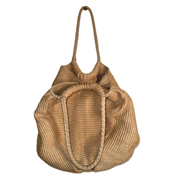 Elie Tahari Beige Woven Emmy Raffia Large Hobo Shoulder Bag - Picture 3 of 9